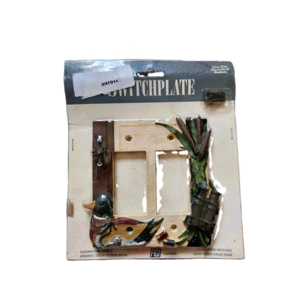 NIB VTG 1998 Figi Duck Hunting Double Rocker Outlet Slider Switch Plate Cover